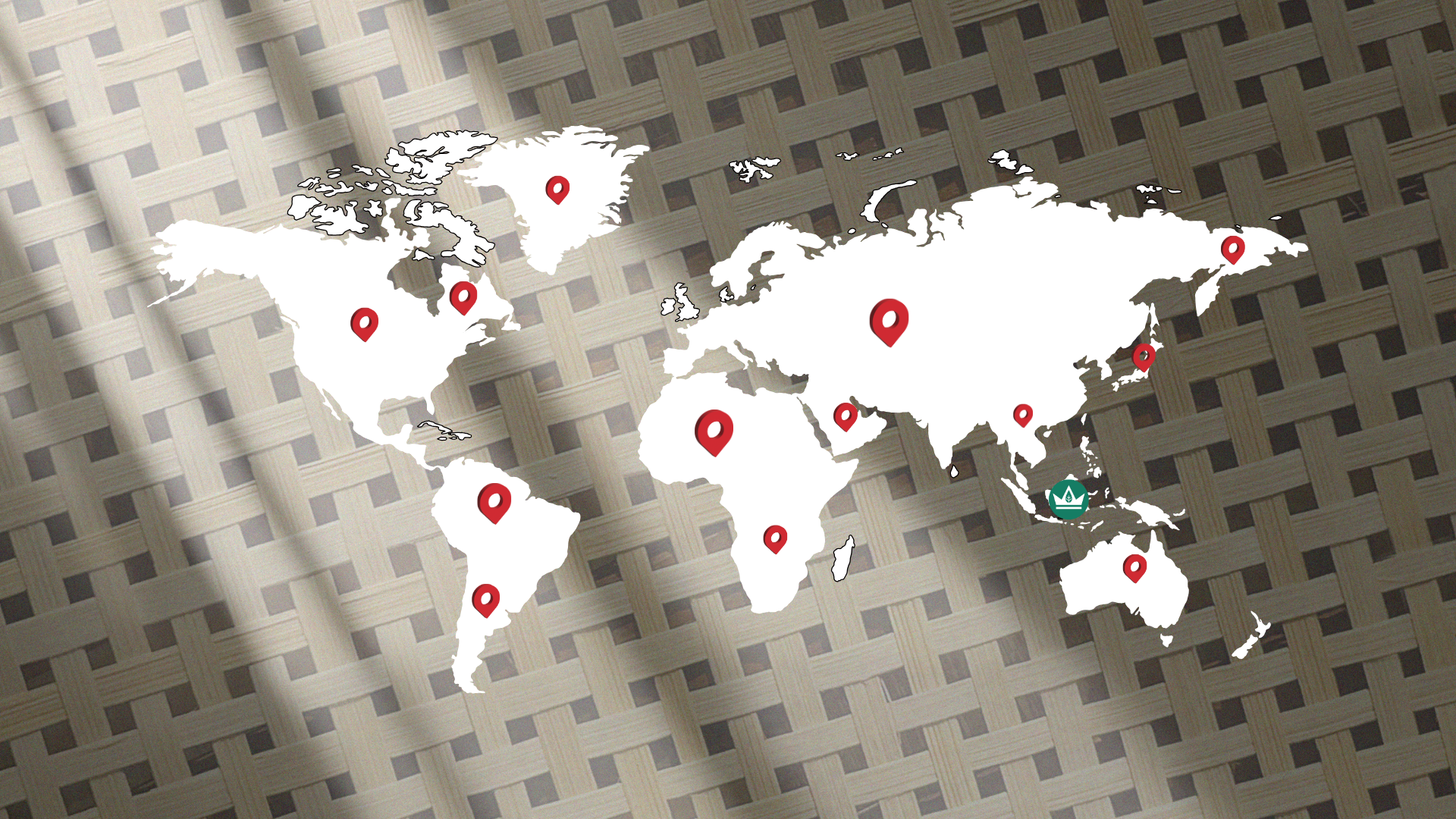 world map rattan webbing export